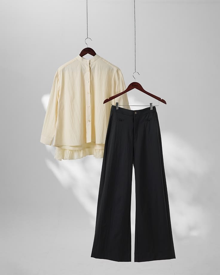 Minimalist Shirt & Wide-Leg Trouser Set