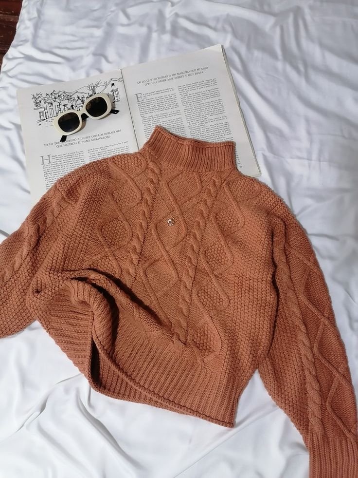 Cable Knit High-Neck Sweater
